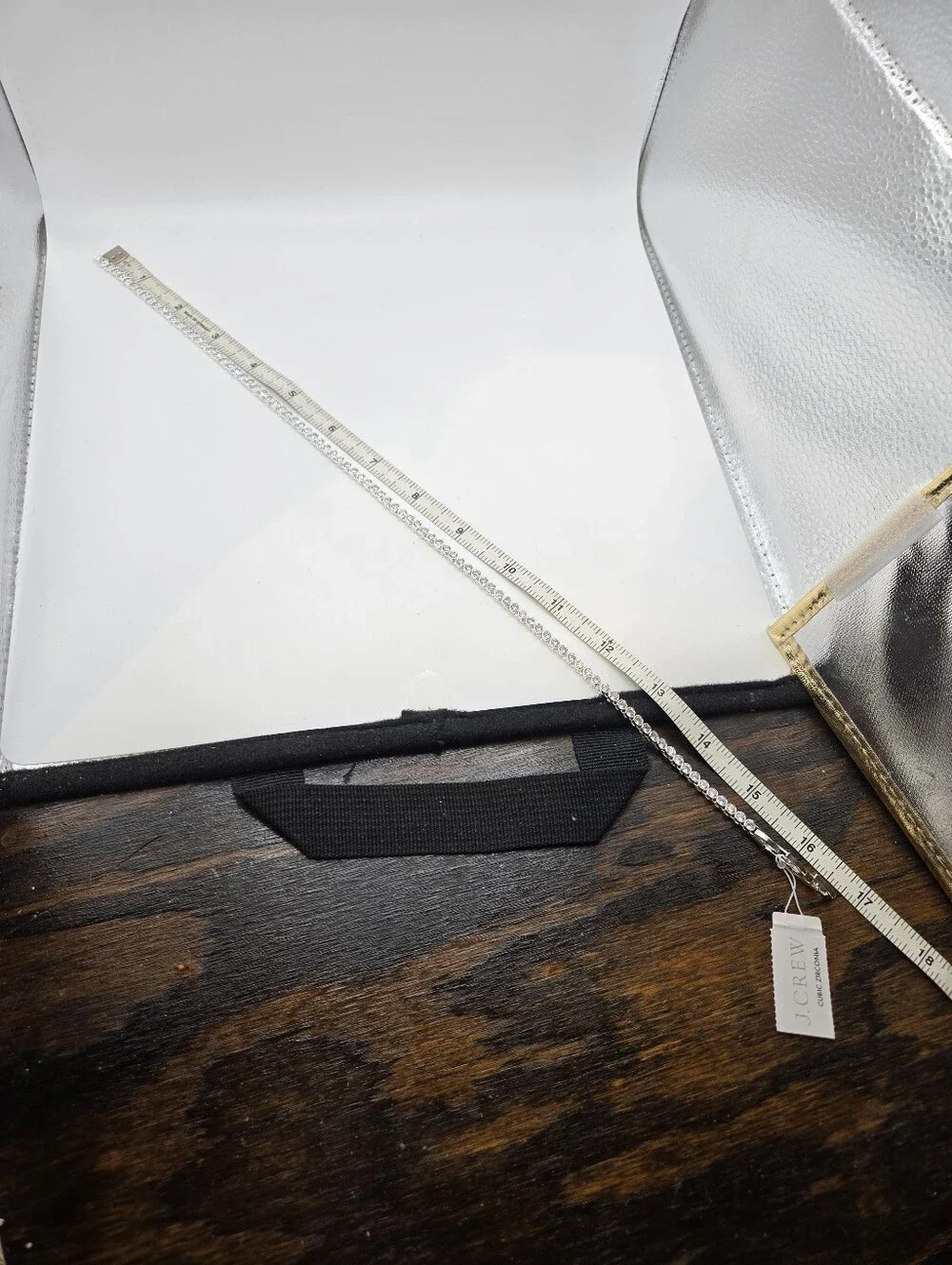 J. Crew Round Cubic Zirconia Bezel-Set Tennis Choker Necklace 16